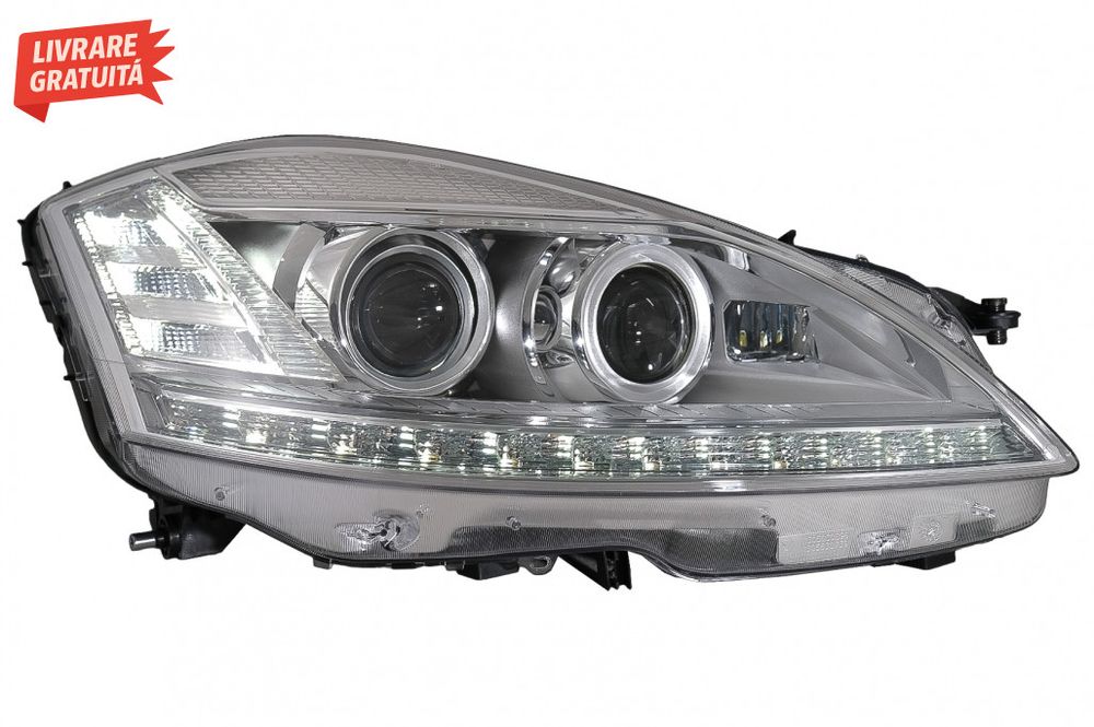 Faruri LED Mercedes Clasa S W221 (2005-2009) Facelift Look Semnalizare