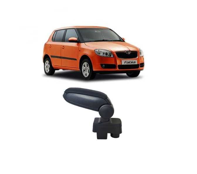 Подлакътник за Skoda Fabia II 2008-2014г, черна еко кожа