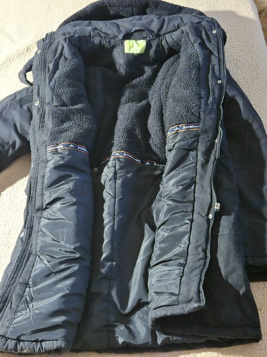 Geacă parka neagră, de iarnă, dama, imblanita, XL, stare perfecta