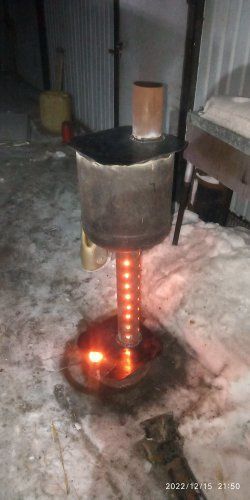 Печь буржуйка на отработке масла