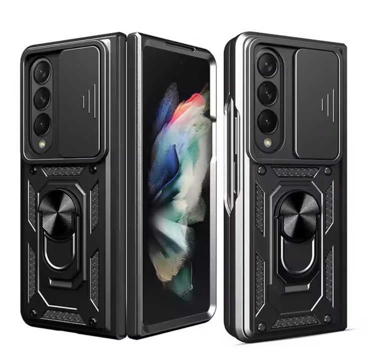 Samsung Z FOLD 4 5 Z FOLD 6 - Husa Defence Inel Metalic Neagra