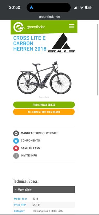 Cadru Carbon bicicleta electrica BULLS Cross Lite E size 50