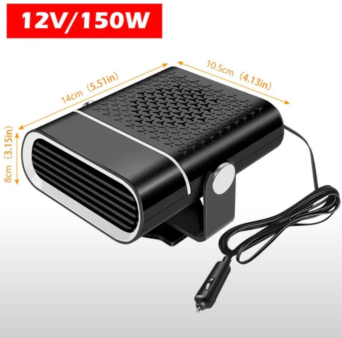 Автомобильный обогреватель салона Portable Heater 2 в 1 12V 150W Черный