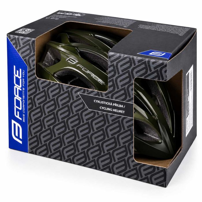 Велосипедна каска FORCE BULL HUE, In-Mold, S/M 56–58 см, Черно-зелена, CE Сертификат