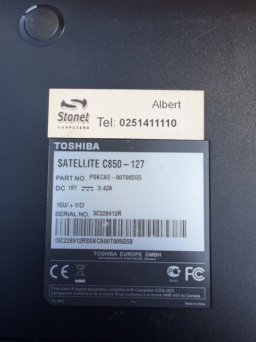 Vand Laptop Toshiba Satellite C850 SSD