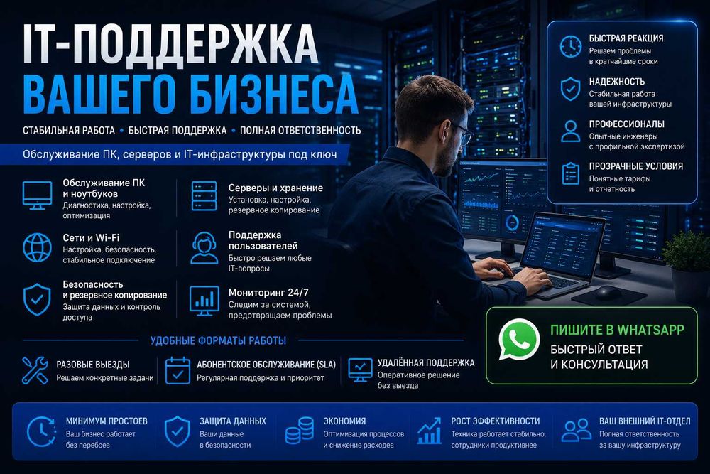 IT-поддержка бизнеса | Обслуживание ПК и серверов
