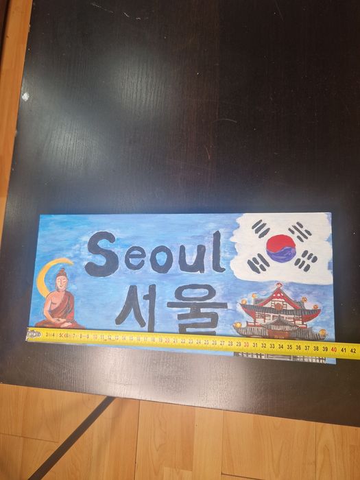 Tablou acrylic pe lemn Seoul, Coreea  de Sud