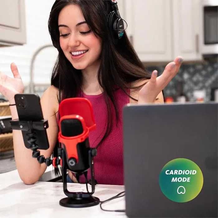 USB Микрофон JOBY Wavo POD за стрийминг и подкаст с поп филтър