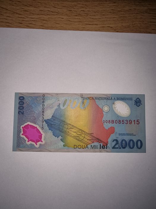 Bancnota eclipsa 2000 lei an 1999.