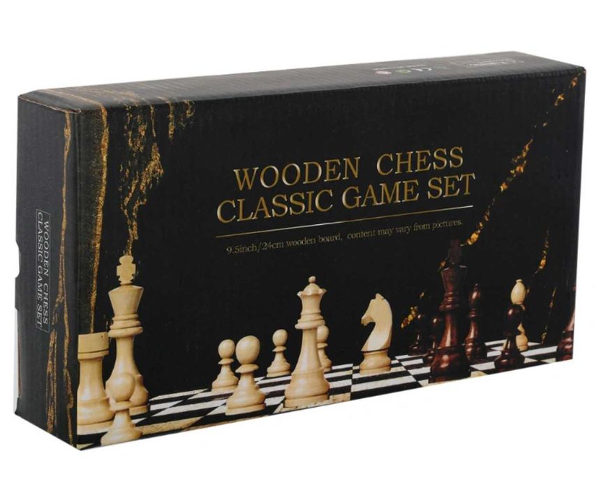 ЛУКСОЗЕН ДЪРВЕН МАГНИТЕН ШАХ 2в1 – ПЕРФЕКТЕН ПОДАРЪК | 39.5см.