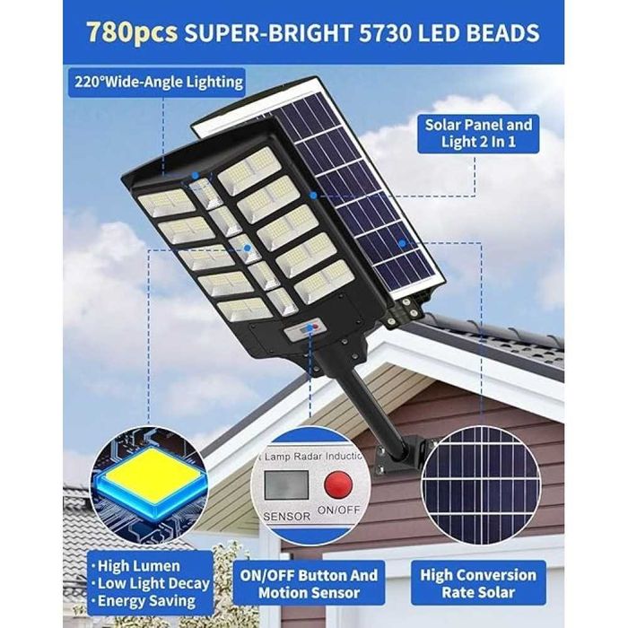 Соларна LED лампа 20/25/30секции/1400/1600/1800/2000W LYLU Супер мощна