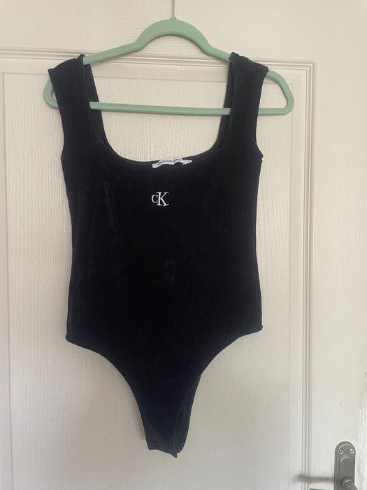 Оригинално Черно Боди Топ Рипс M Calvin Klein M