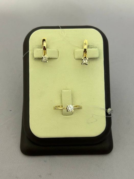 Золотой бриллиантовый комплект 0,4мм, 585 / СА