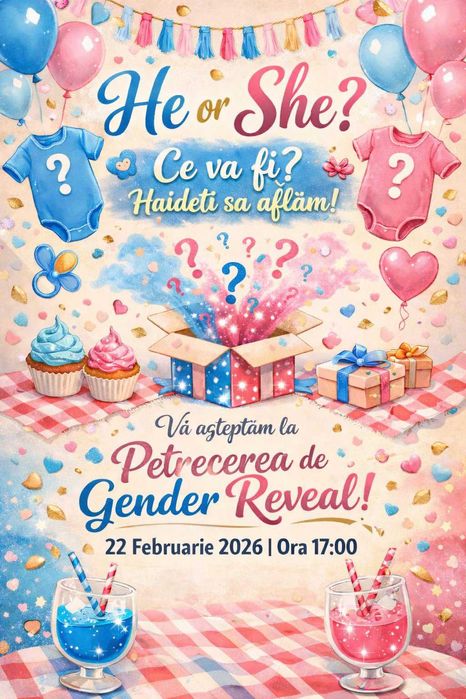 Invitatii personalizate pentru–Nunta•Botez•Gender Reveal•Save the Date