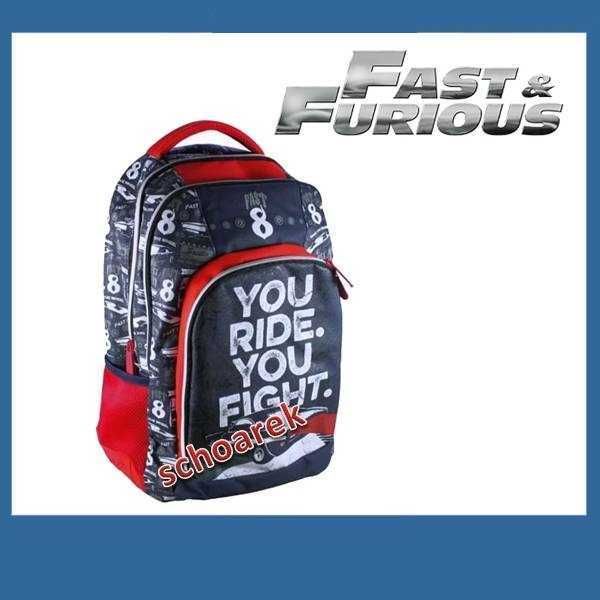NOU Rucsac Fast & Furious, cu 3 compartimente, ghiozdan pentru scoala
