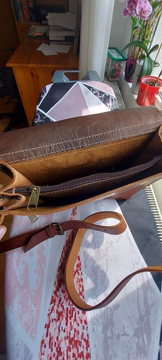 Нова италианска чанта от естествена кожа