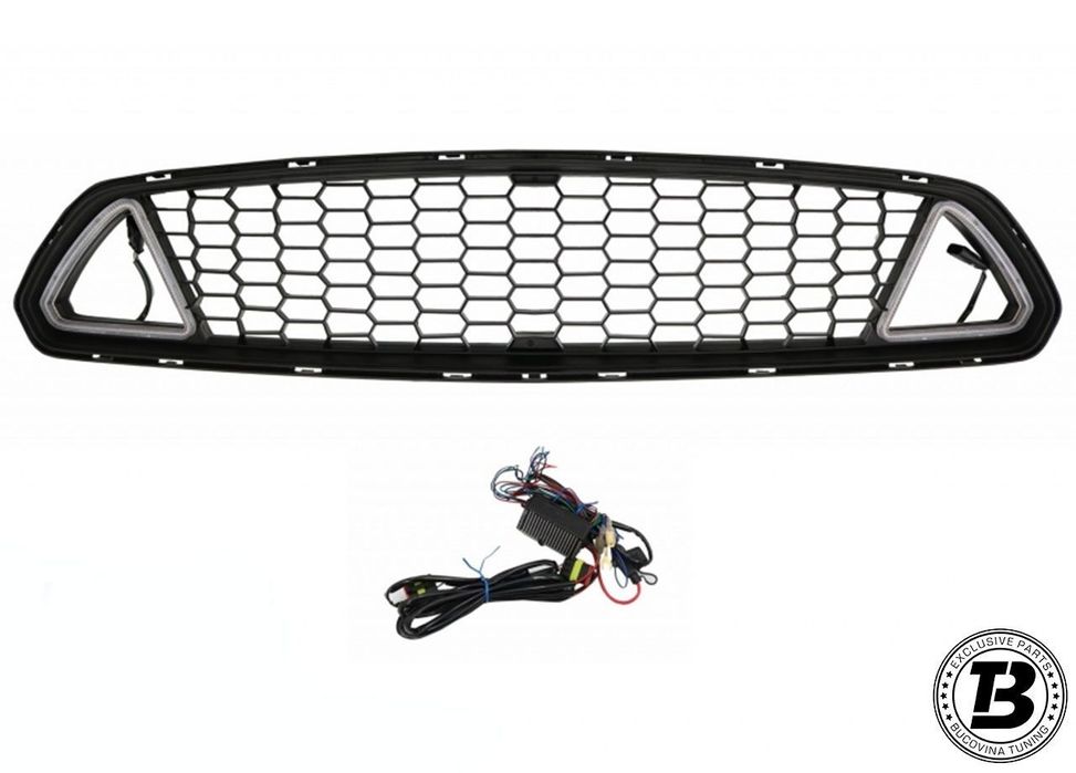 Grila Centrala cu LED compatibila cu Ford Mustang Mk6 VI RTR Design