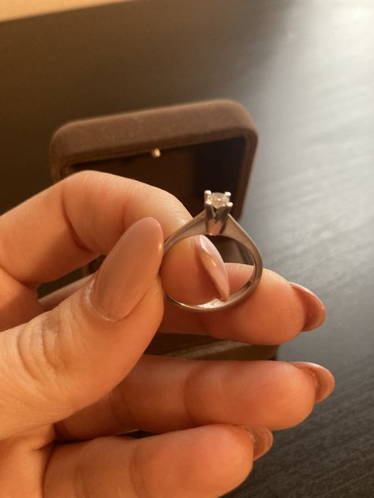 Inel aur alb 18k + diamant 0,20ct