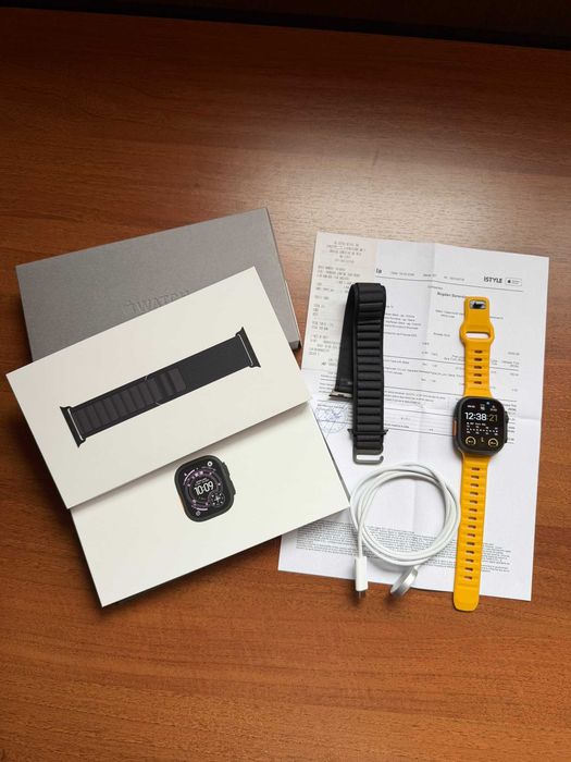 Apple Watch Ultra 3 (negru) + curea extra + garantie 2 ani