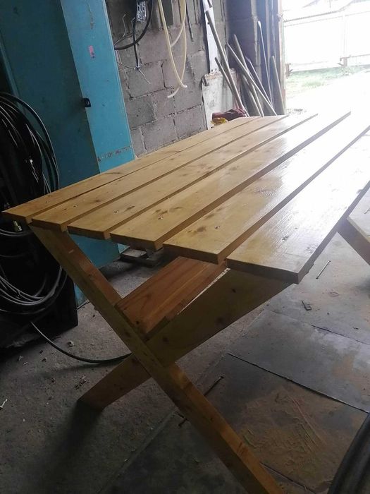 стол и лавки для дачи или веранды