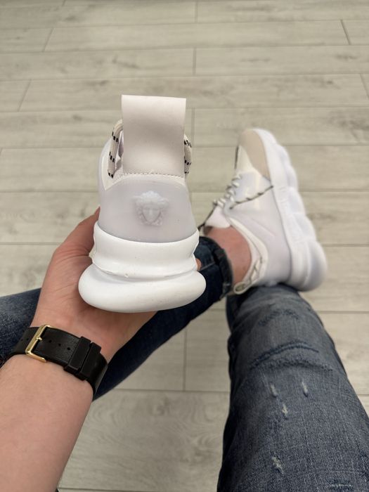 Adidasi Barbati Versace Chain Reaction Full Alb!