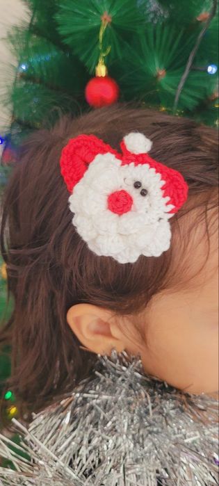 Новогодняя вязаная заколка ручная работа производства Турции!