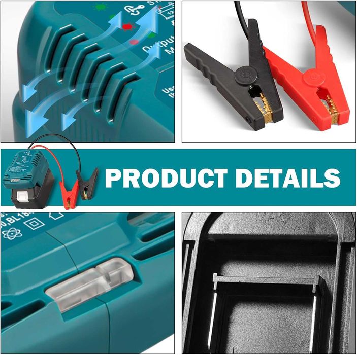 Адаптер за стартер за Bosch Professional 18V батерия 11 Gauge Booster кабели за 12V