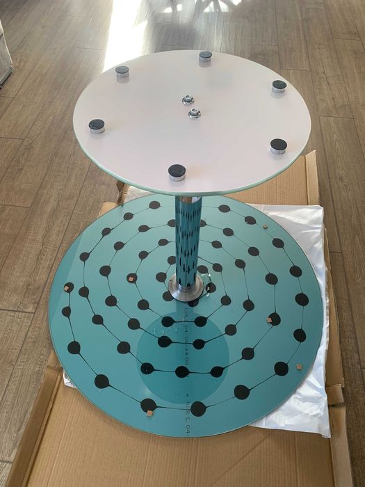 Огледална кръгла кухненска маса 100см.