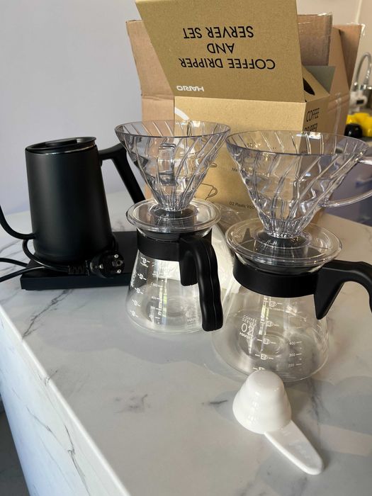 KIT Cafea V60: Timemore Fierbator Electric Smart + 2x Hario Pour Over Kit