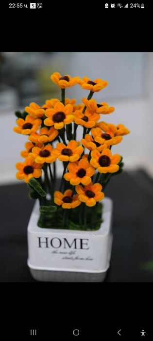 3D картини от плетени цветя