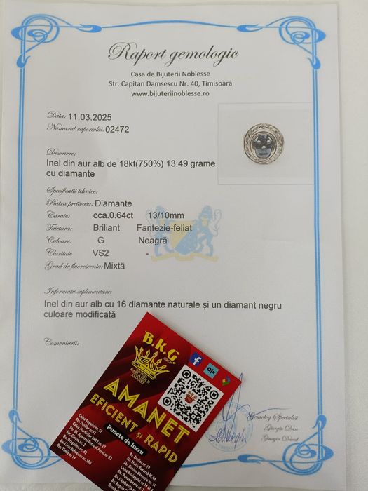 Inel din aur de 18K cu diamante Amanet BKG