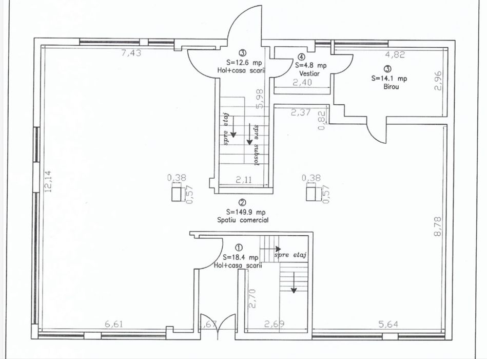 Spațiu comercial de închiriat - 170mp.