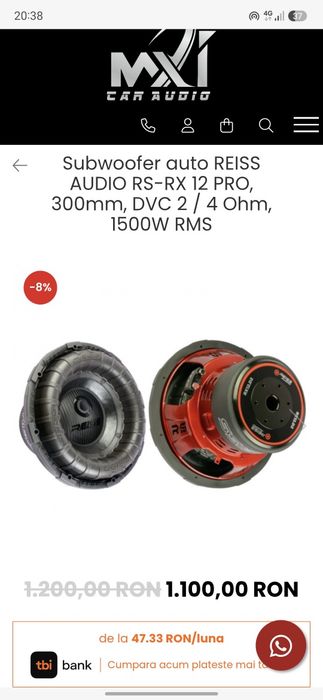 Subwoofer Reiss Audio RS-RX 12 Pro