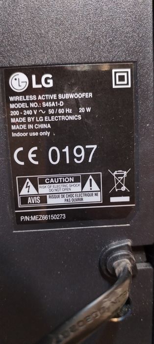 Subwoofer wireless pentru soundbar LG...