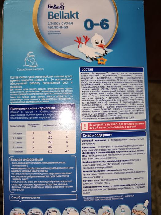 Детский Смесь 0-6месяцев