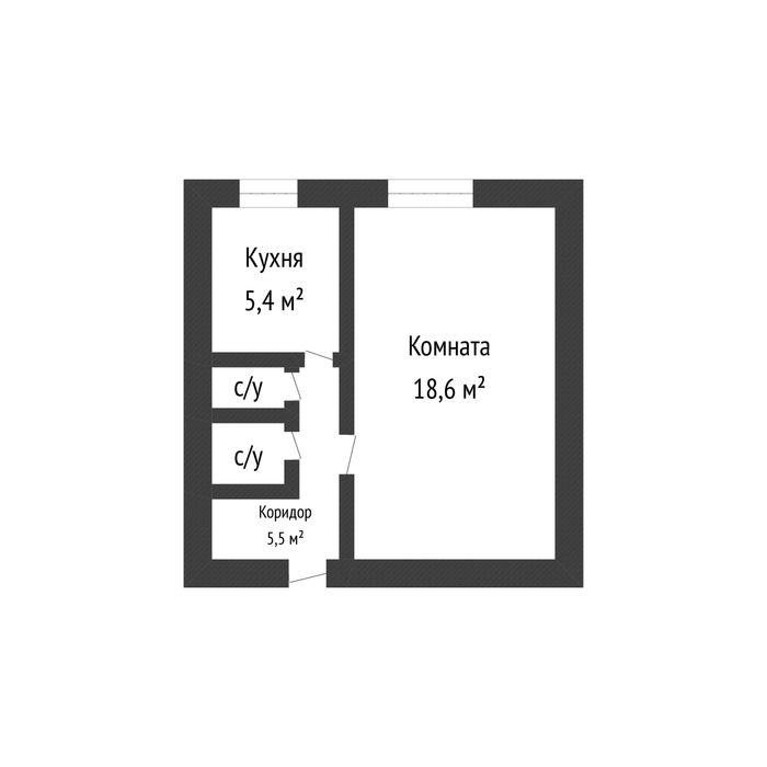 1-комн СХИ 7 этаж из 9