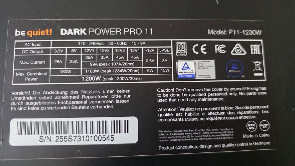 Захранване Be Quiet 1200W Dark Power Platinum