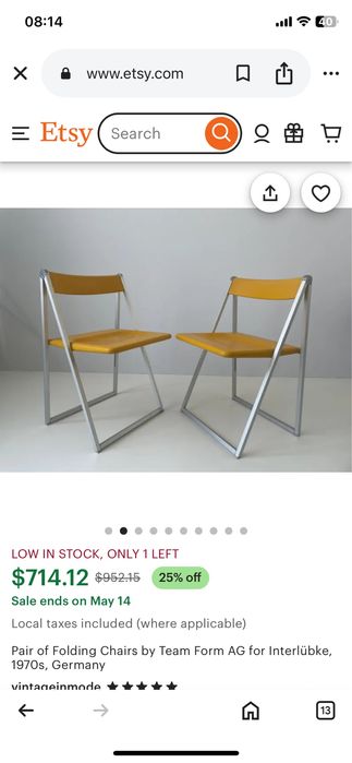 Сгъваем стол / Interlübke / 70-те