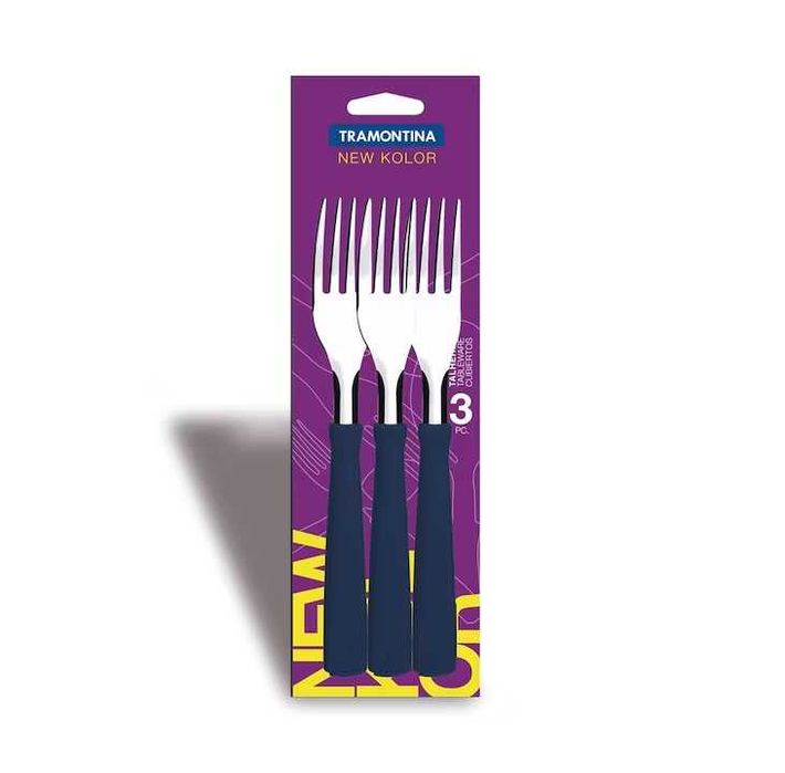 Нож, вилица или лъжица Сет 3 броя Прибор Tramontina (Бразилия) - сини
