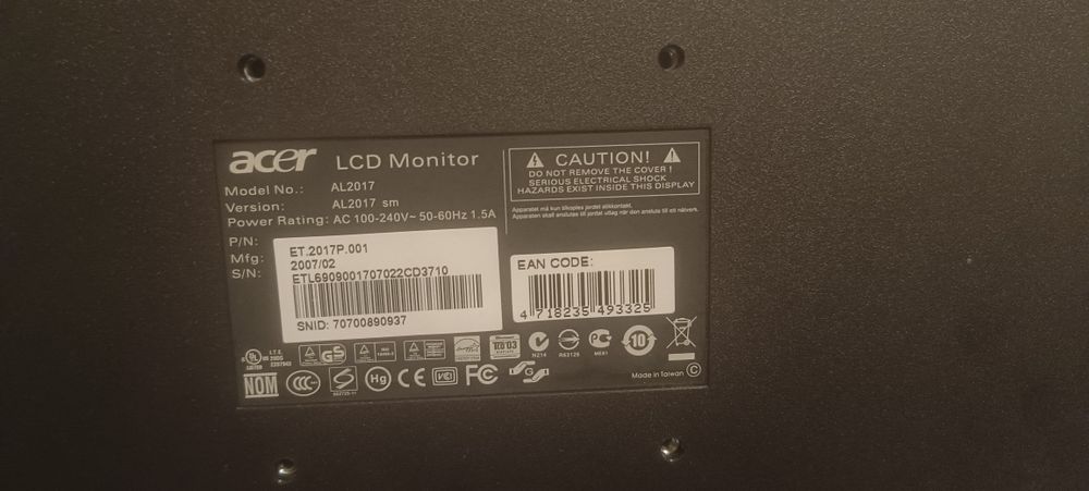 Монитор Acer AL2017