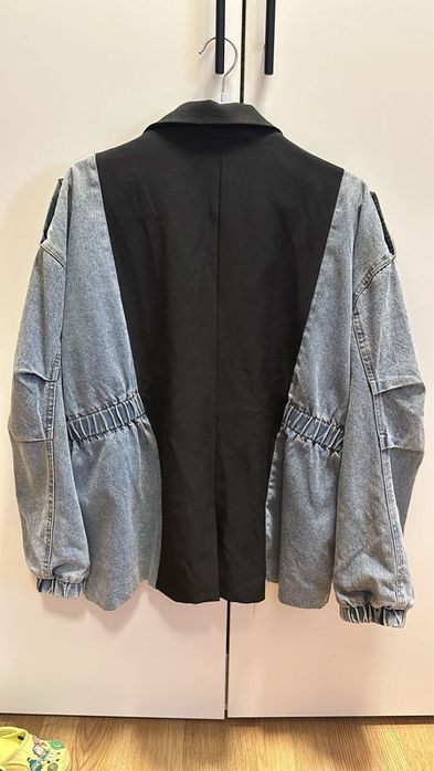 Пиджак жен комби с джинсой