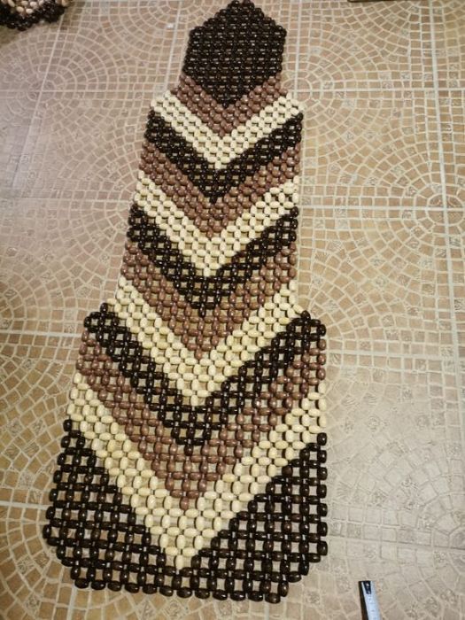 husa scaun xxl cu bile de lemn ovale