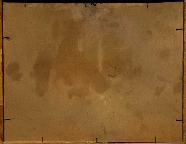 "Vas cu FLORI" Tablou VECHI, ulei/cart semnat Cca 65x55cm (50x40 pictu