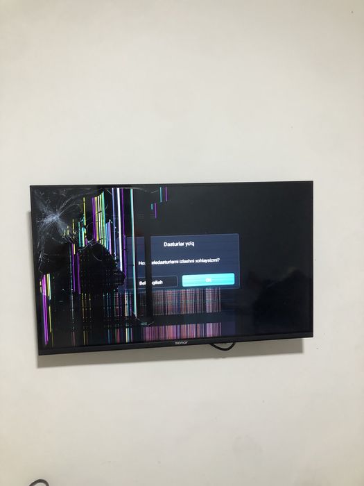 televezor sotladi SONOR  smart tv aybi ekran singan manzil samarqand