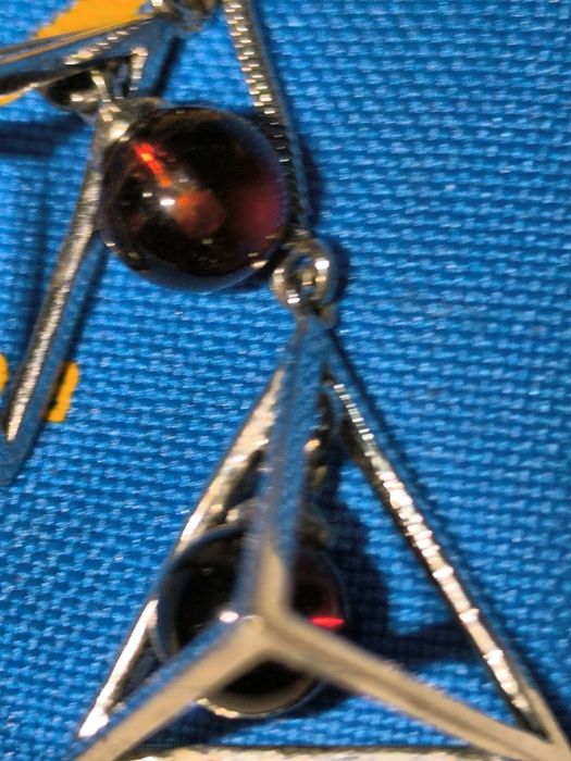 Серьги серебро с янтарём 925 проба.