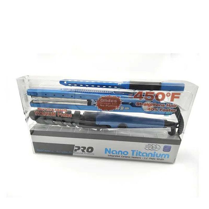 Комплект преса за изправяне, маша за къдрене и гребен за коса 3 в 1