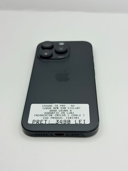 Iphone 16 Pro 128GB 92% Garantie Rate BuyBack - zonemag.ro