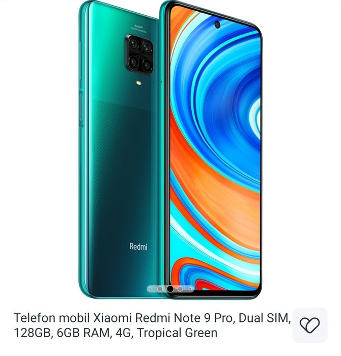 Telefon Bun - Xiaomi Redmi Note 9 Pro, Dual SIM, 128GB, 6GB RAM, 4G