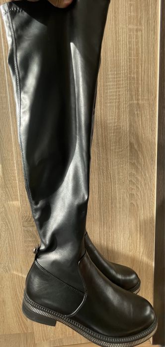 Новые кожаные осенне-весенние ботфорты!