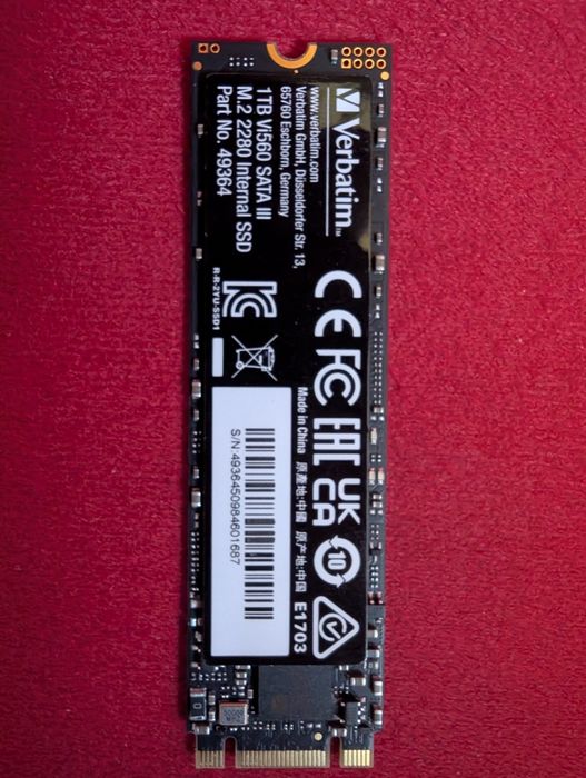 НОВ | 1TB Verbatim Vi560 S3 | SATA III SSD диск | формат M.2 2280